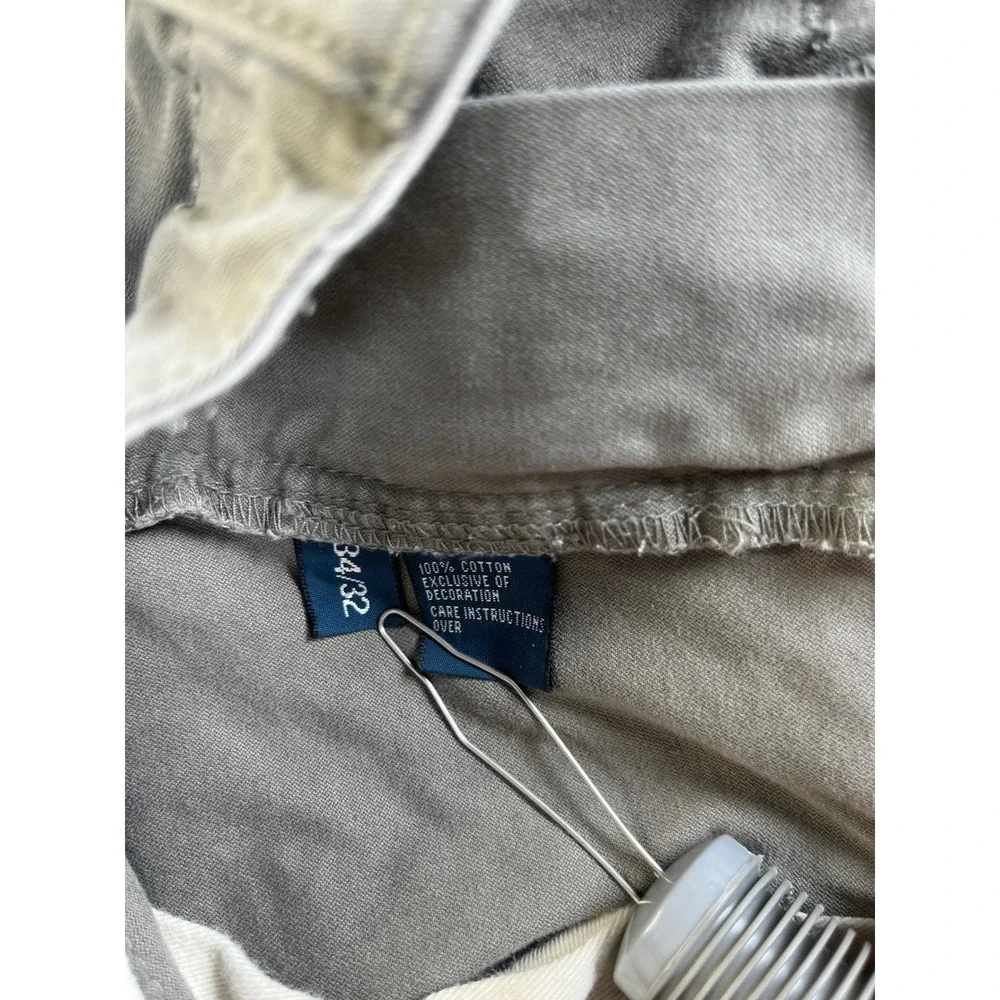 Polo Ralph Lauren 34x32 Straight Leg Chino Olive‎ Grey 5-Pocket Missing button